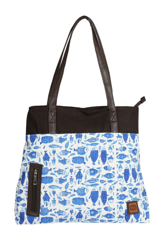 Accessories - China-Blue Fish Tote Bag