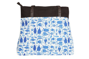 Accessories - China-Blue Fish Tote Bag