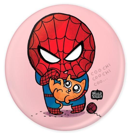 Badge - Spiderman Loves Cats Badge