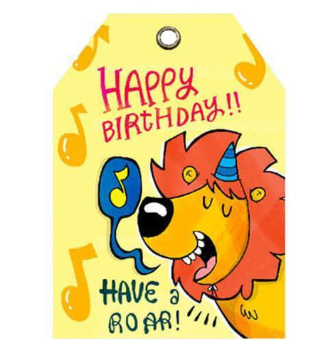 Birthday Roar Gift Tag Set of 10