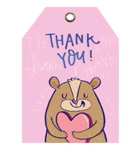 Thank You Heart Gift Tag Set of 10