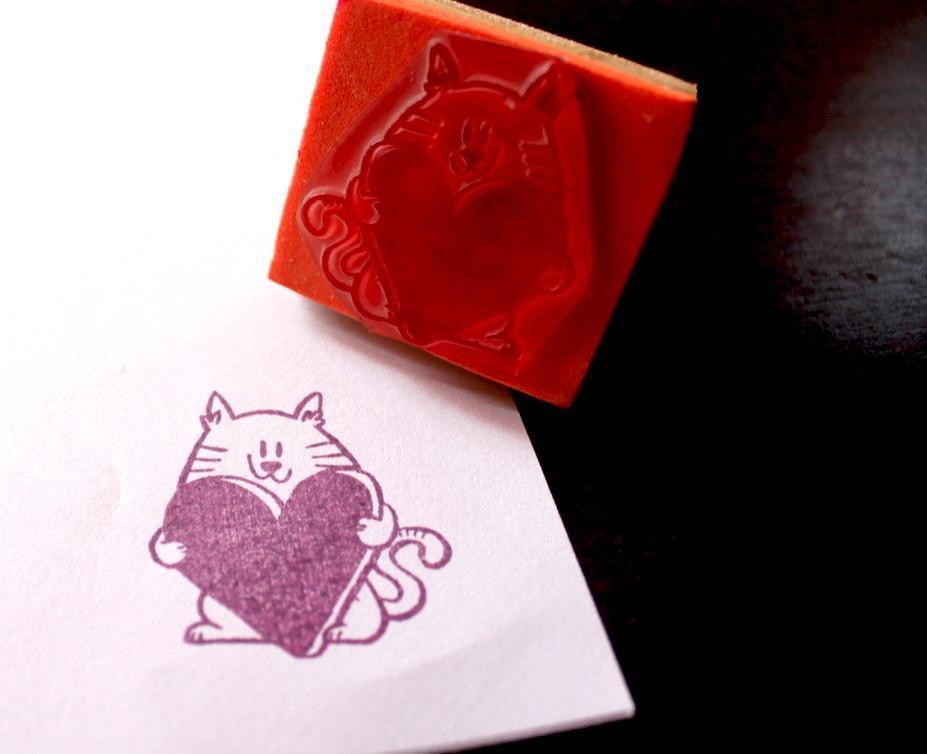 Cat Got My Heart Stamp