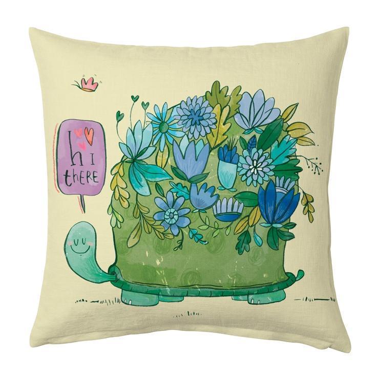 Cushion Cover - Turtle Flower Cushion Cover