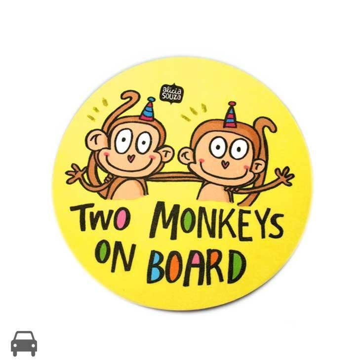 Decal - Two Monkeys On Board Decal