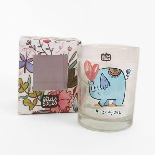 Elephant Heart Shot Glass Candle