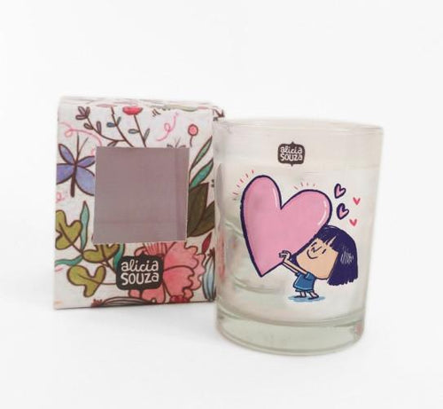 Girl Heart Shot Glass Candle