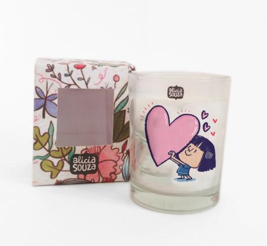 Girl Heart Shot Glass Candle