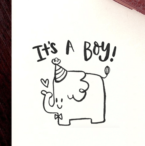 It's A Boy Stamp