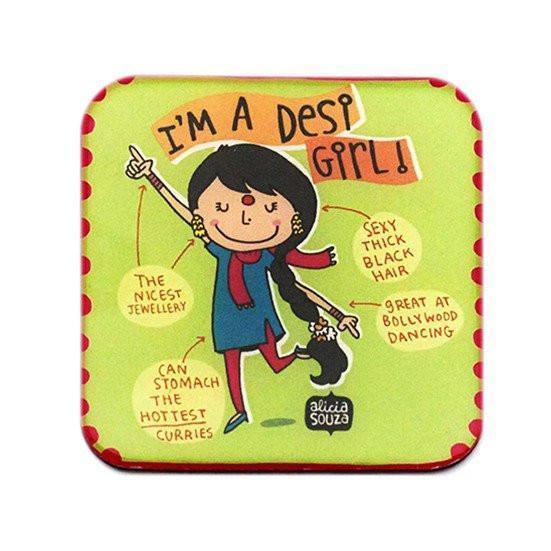 Magnet - Desi Girl Magnet-Square