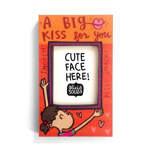 Magnetic Frame - Big Kiss! Refrigerator Magnetic Frame SMALL