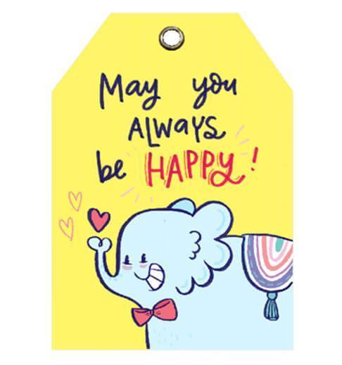 Be Happy Gift Tag Set of 10