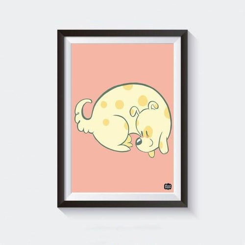 Prints - Doggie Curl Wall Art