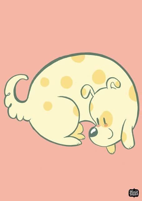 Prints - Doggie Curl Wall Art