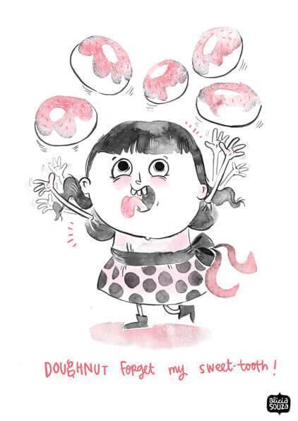 Prints - Doughnut Girl Wall Art