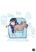 Prints - Girl On The Couch Wall Art