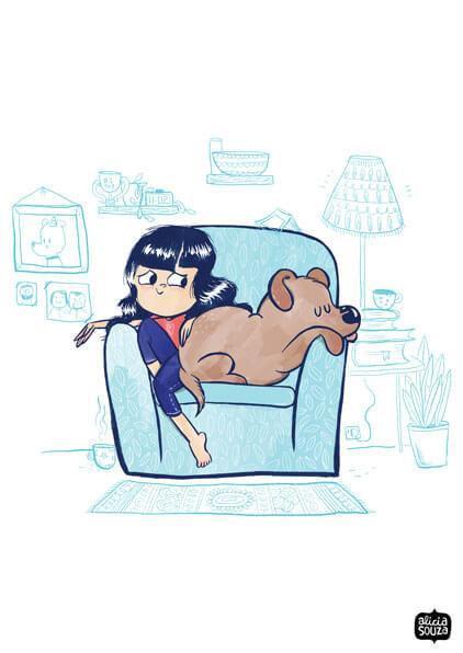 Prints - Girl On The Couch Wall Art