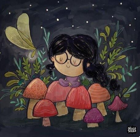 Prints - Mushroom Girl Wall Art