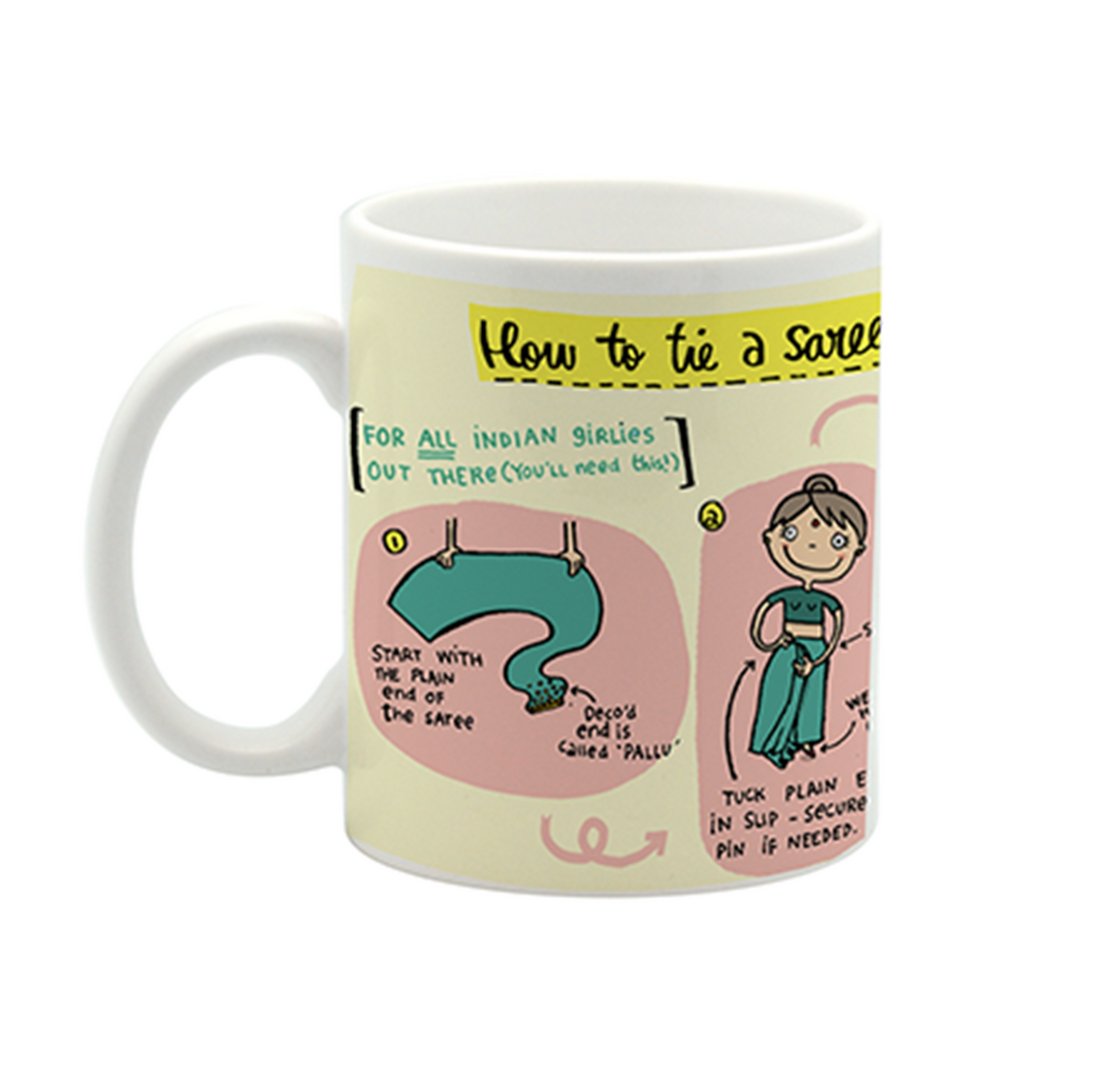How to tie a saree Mug