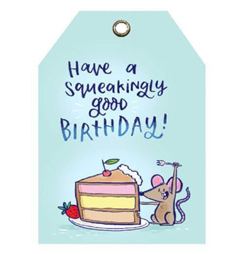 Squeaking Birthday Gift Tag Set of 10