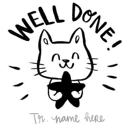 Well done Kitty Name Custom Stamp