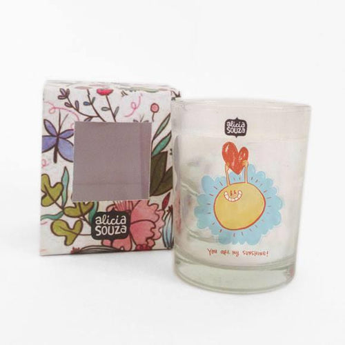 Sunny Heart Shot Glass Candle