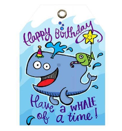 Birthday Whale Gift Tag Set of 10