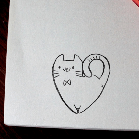 White Cat Stamp